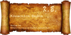 Kovacsics Beáta névjegykártya
