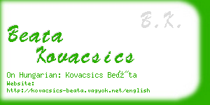 beata kovacsics business card